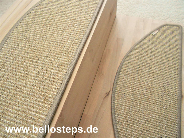BELLOsteps® Sisal Stufenmatte 80 cm selbsthaftend Halbmond oder eckig extra breit