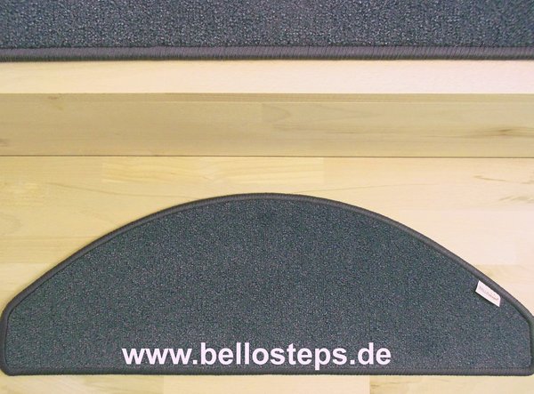 Treppenschoner für Stufen anthrazit 65x22 cm (anthrazit 563) dunkler Rand, Halbmond oder eckig