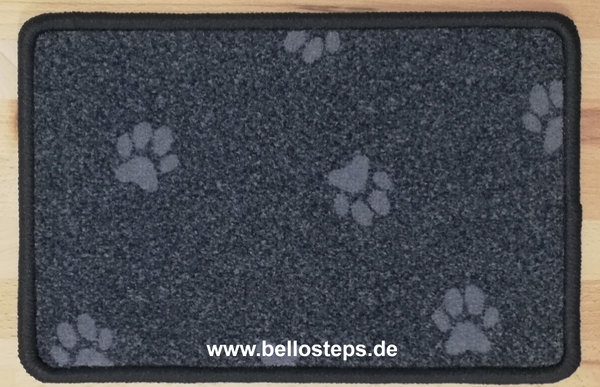 BELLOsteps® Pfote grau anthrazit selbsthaftend 35x23cm für grosse Hunde dunkler Rand ab 13 St.