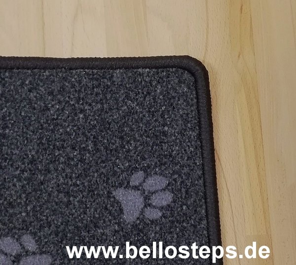 BELLOsteps® Pfote grau anthrazit selbsthaftend 28x23cm f. kleine Hunde dunkler Rand