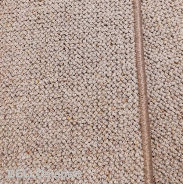 Stufenmatten aus 100% Schurwolle 65x22cm Halbmond, natur sand, ohne Kleber, ab 13 St